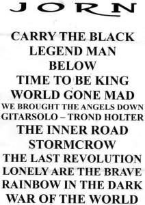 SET LIST JORN