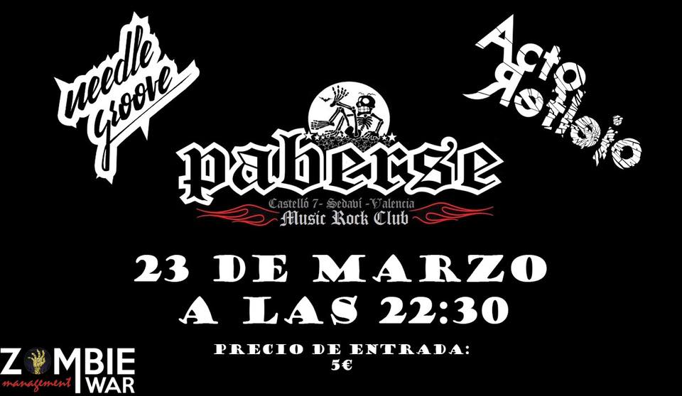 Acto Reflejo y Needle Groove en Valencia 23 de marzo